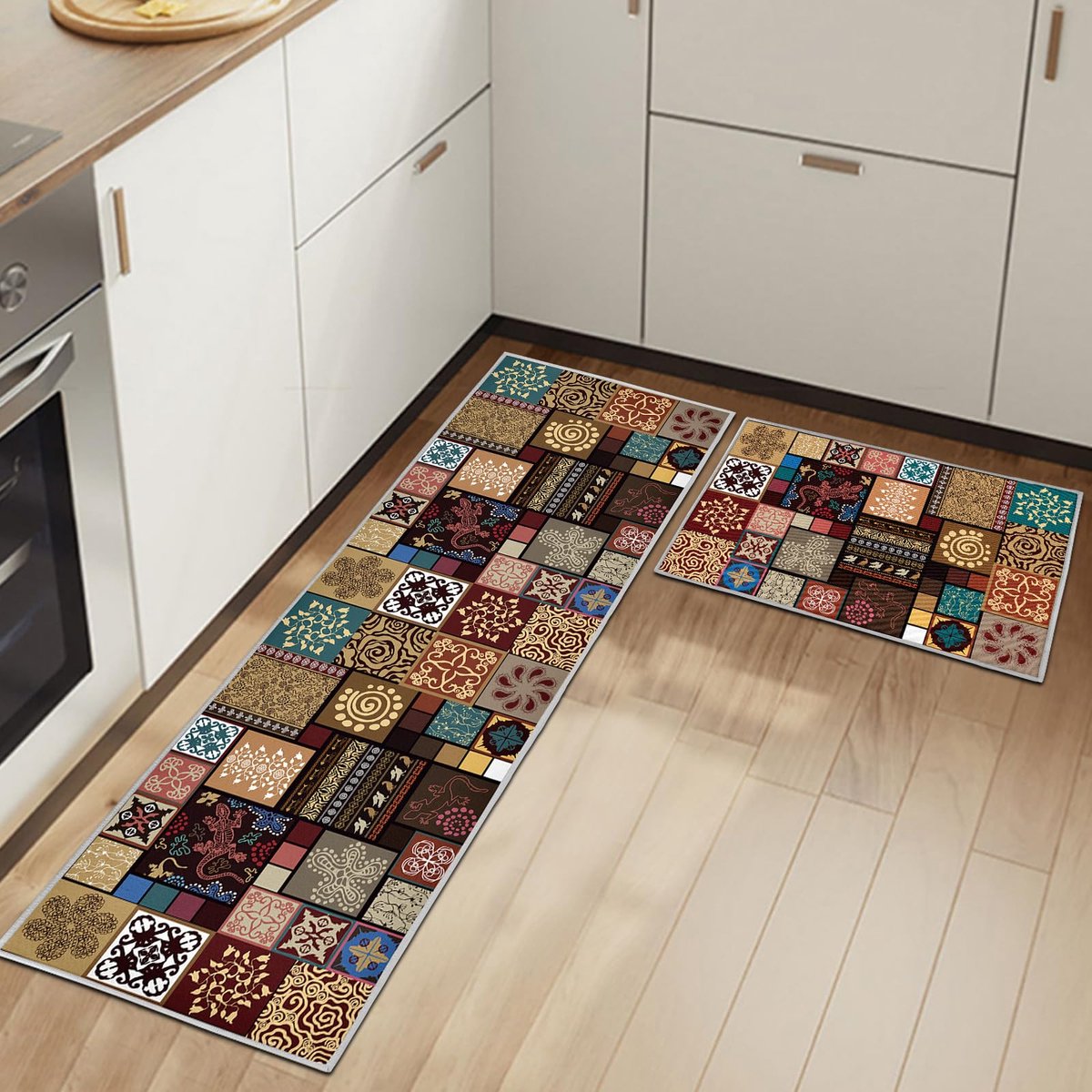 LaMoussawi ® Antislip Keukentapijten Set van 2, Waterdicht en Onderhoudsvriendelijk, Perfect voor Elke Keuken